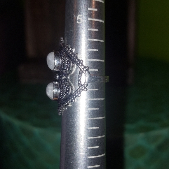 Double Moonstone Vintage Style Ring Size 7 - Picture 4 of 4